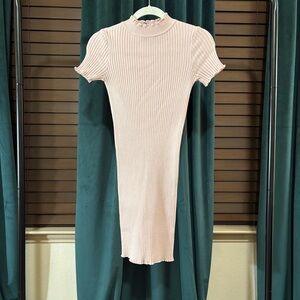 Lulu's Blush Ribbed Bodycon Knit Dress